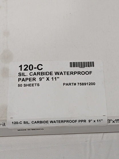 Sanding Sheet: 120 Grit, Silicon Carbide Fine Grade, C-Weighted Qty 50 75891200