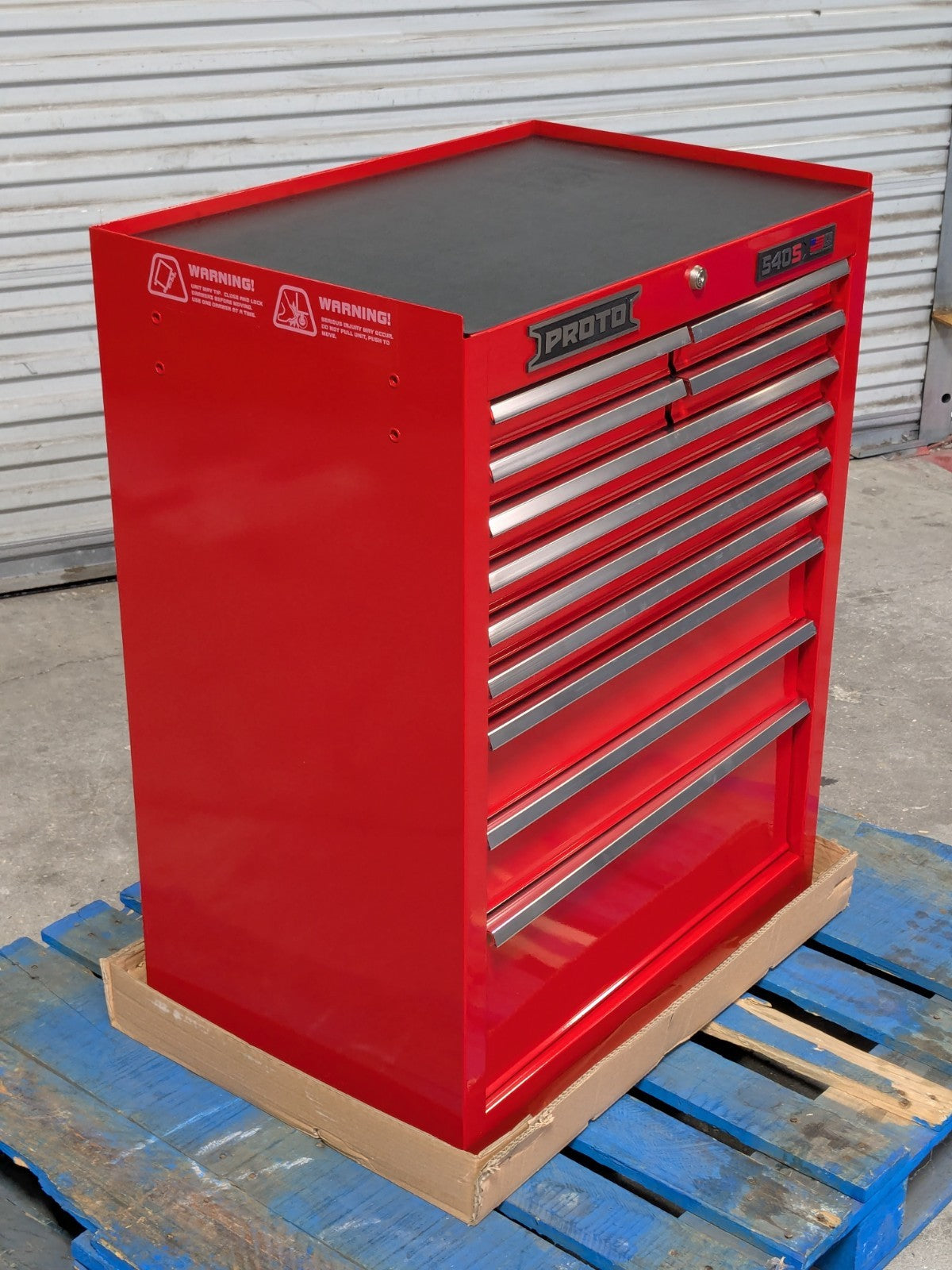 Proto Roller Cabinet Tool Box 11-Drawer 42" x 27" x 18" Steel Red