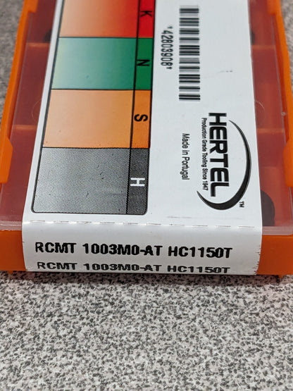 HERTEL Turning Insert: RCMT 1003M0AT HC1150T, Solid Carbide Qty 10 42803908