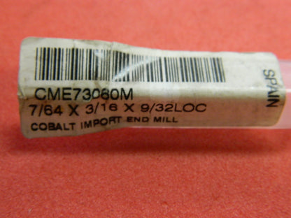 J &amp; L End Mill 7/64 x 3/16 x 9/32 LOC Cobalt Import