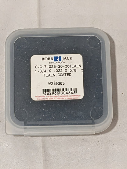 Robb Jack Slitting Saw 1-3/4" x .022" x 5/8" 36T TiALN C17-023-20-36