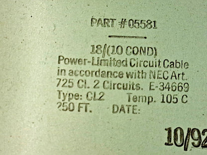 Carol Cable 10 Conductor Power Limited Circuit Cable 250ft 20AWG 05581