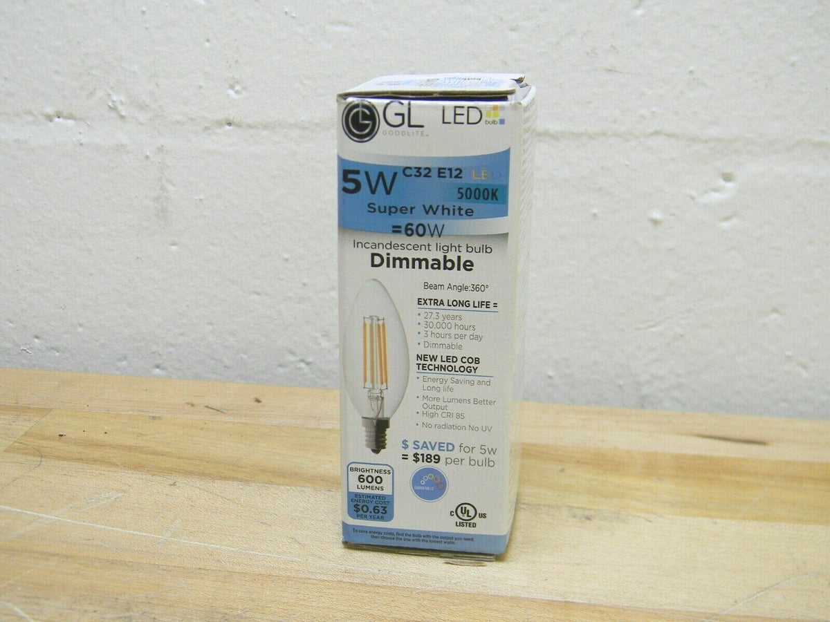 GoodLite LED Dimmable Light Bulb 5000K 600 Lumens 5 Watt G-83371 Box of 10