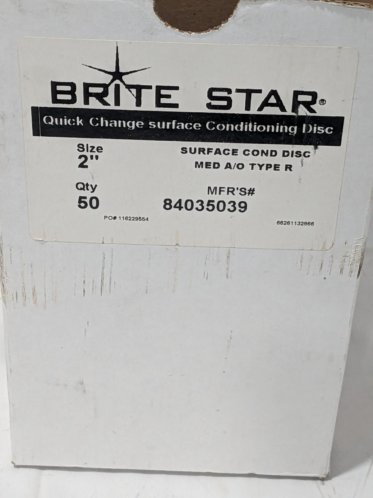 Brite Star Quick-Change Disc: Type R, 2" Dia, AO, Non-Woven Qty 50 84035039