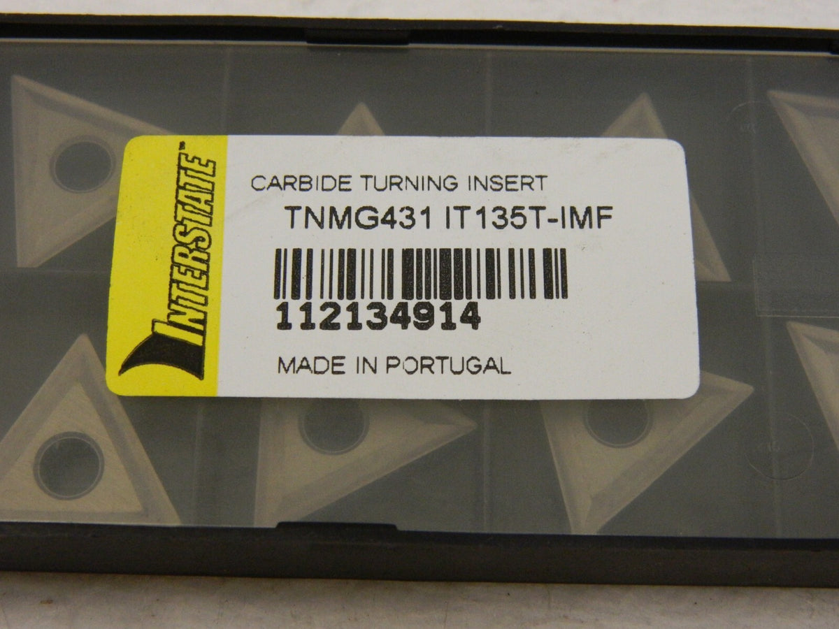 Interstate TNMG431 IT135T-IMF Carbide Turning Insert Pack of 10  93614816