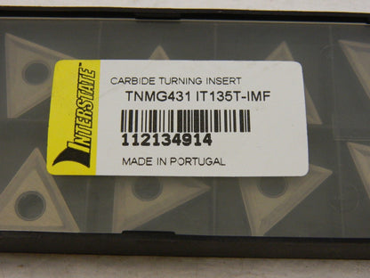 Interstate TNMG431 IT135T-IMF Carbide Turning Insert Pack of 10  93614816