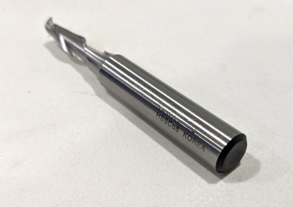 HERTEL Square End Mill Cobalt 2FL 1/4"Dia x 3/4"LOC x 3/8"Shank  91199125
