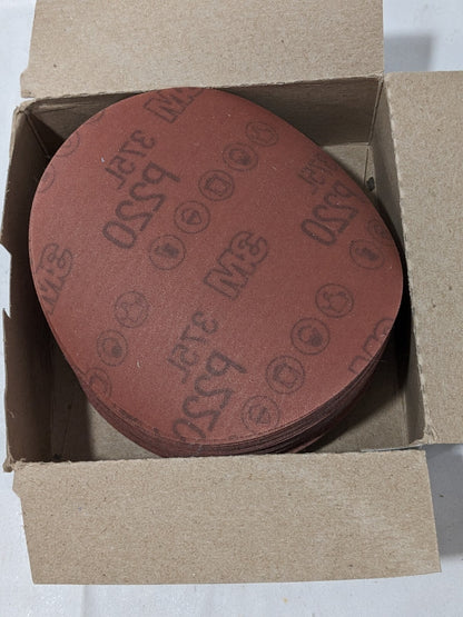 3M Hookit Film Abrasive Disc 375L, 5", P220 - MAX RPM 12,000 Qty 50 55681