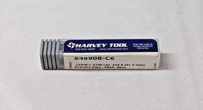 Harvey Tool Corner Radius Carbide End Mill  1/8" Dia X 3/8" LOC 4FL 848908-C6