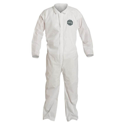 (25) DUPONT Disposable Coverall Sz XL Zipper&Stormflaps Closure PB120SWHXL002500