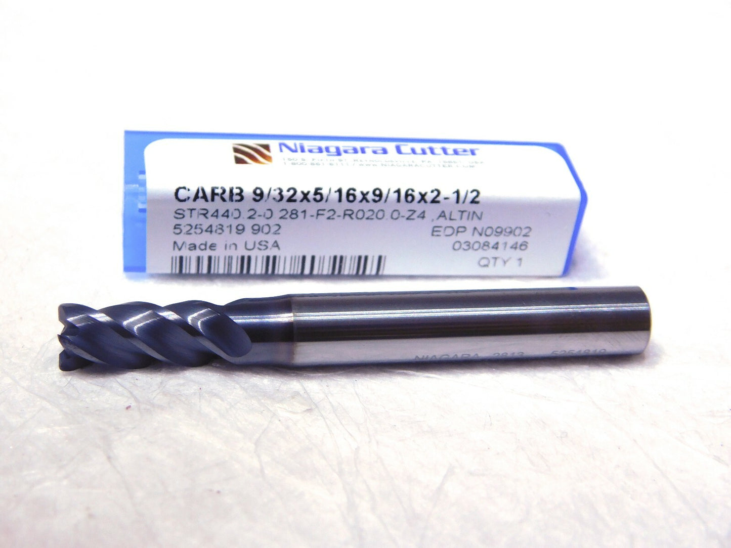 Niagara Cutter Carbide 0.02 Corner Radius End Mill 9/32 Dia 4Fl 2.5L N09902