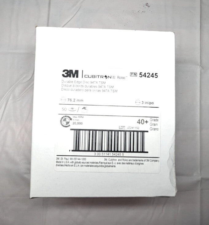 3M Cubitron II 947A Roloc TSM Roloc 3" 40 + Grit Qty 50 54244  7100077044