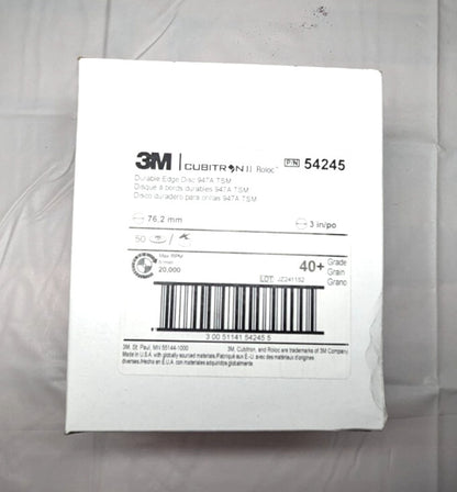 3M Cubitron II 947A Roloc TSM Roloc 3" 40 + Grit Qty 50 54244  7100077044