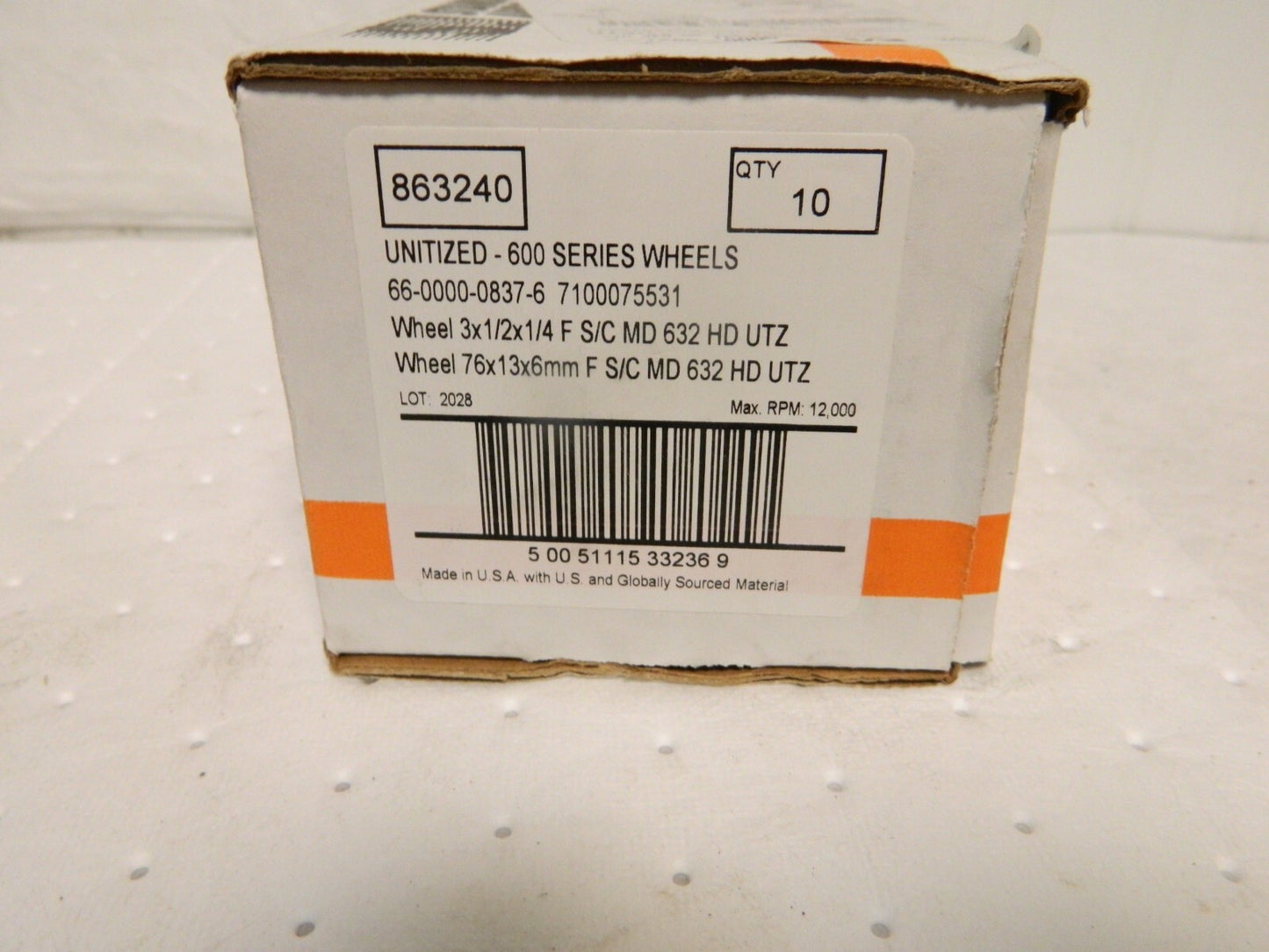 Standard Abrasives 3" x 1/2" x 1/4 Silicon Carbide Deburring Wheel Qty