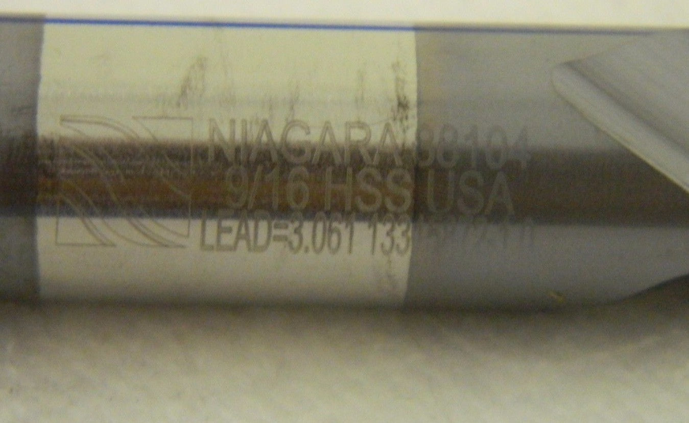 Niagara Cutter Double End Mill 9/16"x 1-3/8" x 5" HSS TiCN 3FL N8