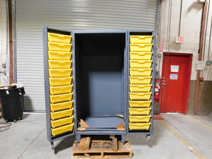 Durham Industrial Storage Cabinet 4 Shelf 24 Bin 78 x 36 x 36 HDC36DC24TB4S95