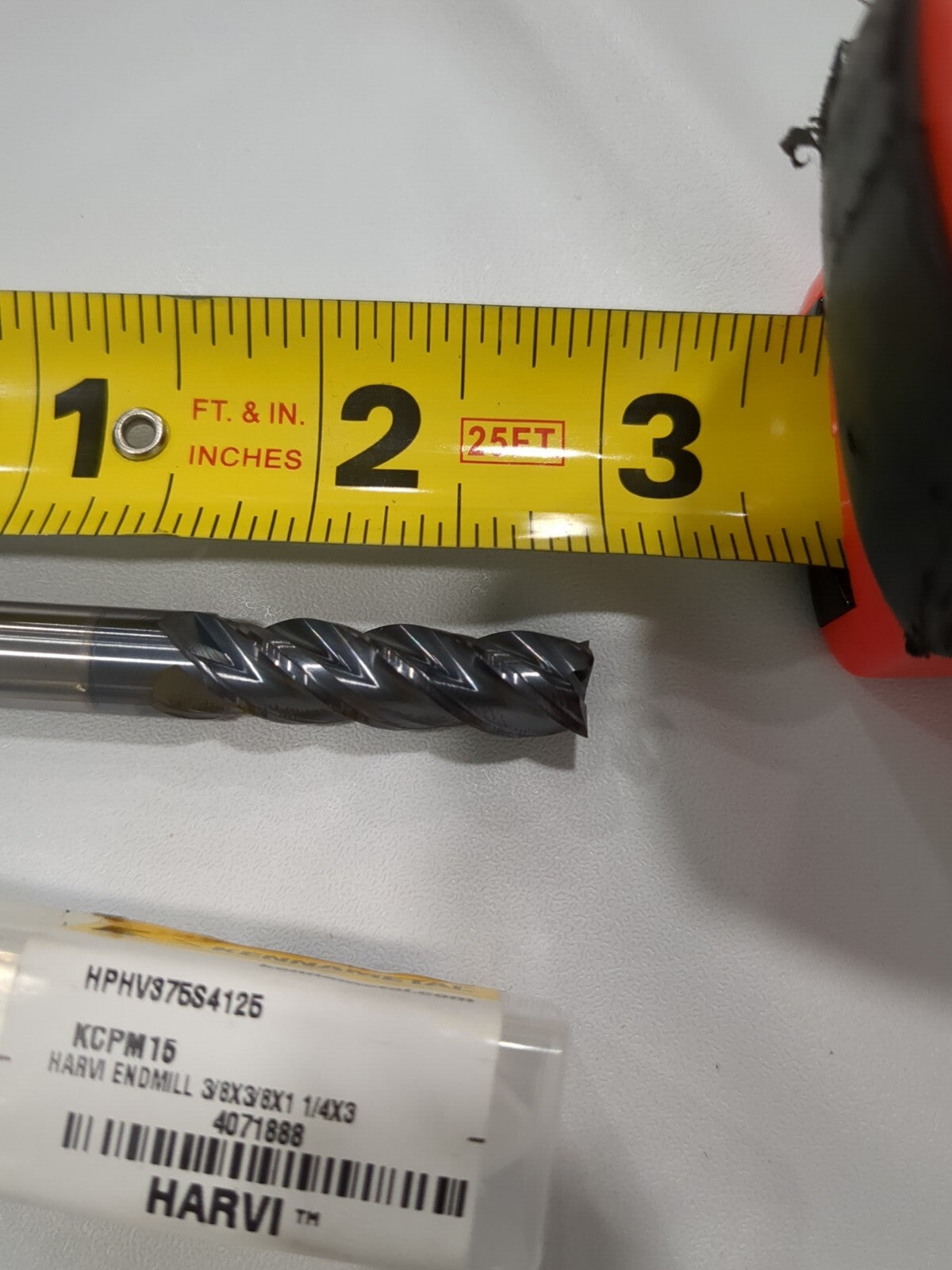 KENNAMETAL Square End Mill: 3/8" Dia, 1-1/4" LOC, 4 Fl Solid Carbide 4
