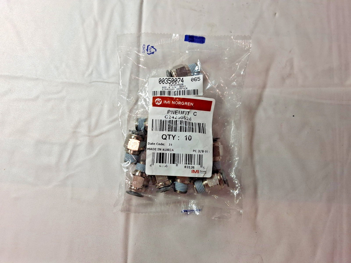 Norgren Push-to-Connect Tubes BSPT Fitting ISO R Connectors QTY10 00350074