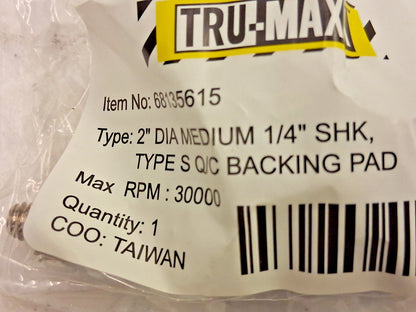 Tru-Maxx Disc Backing Pads QTY5 2" Dia Quick-Change Type S TRU-RS203M