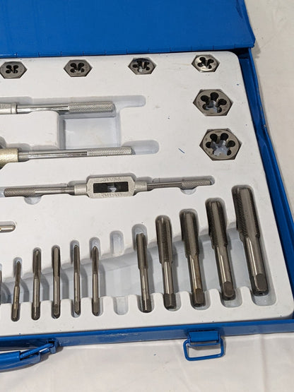 Interstate Tap & Die Set: 1/8-44 to 3/4-16 Taps, 1/8-44 to 3/4-16 Dies 03959160