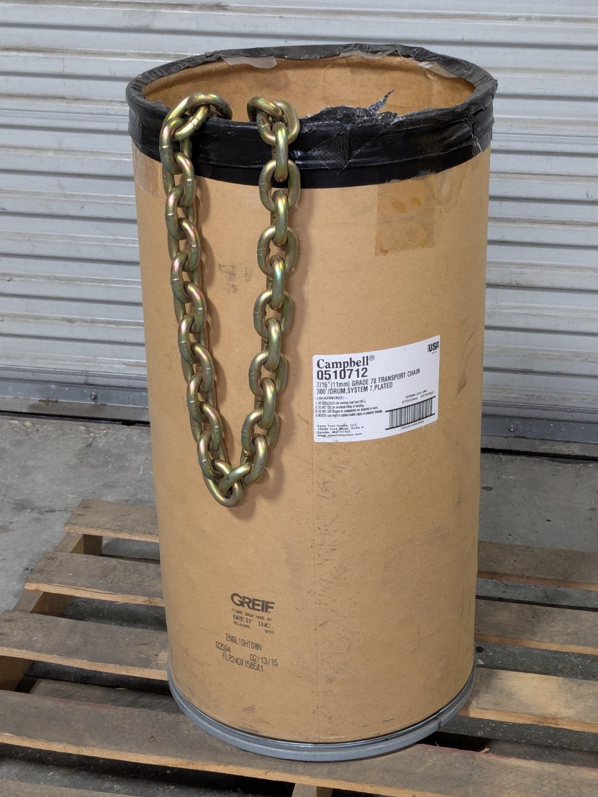 Campbell Transport Chain 7/16" Grade 70 Yellow Chromate APPROX. 175 FT.