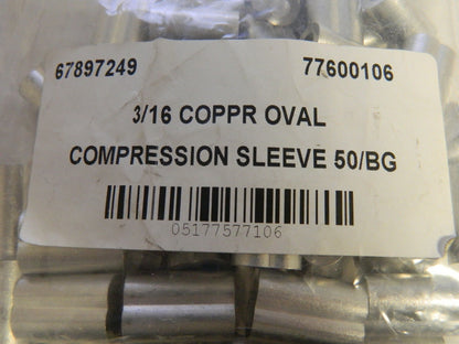 Pro 3/16" Oval Compression Sleeve Copper Pack of 50   776 00106