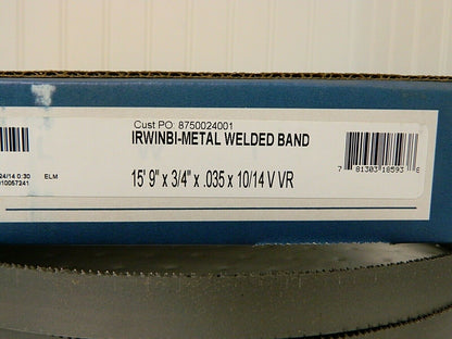 Irwin Welded Band Saw Blade 10-14 TPI 15' 9" x 3/4"x 0.035"