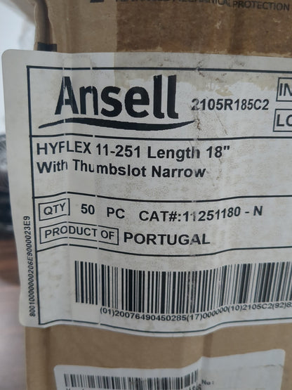 ANSELL 50pk Cut &amp; Puncture-Resistant Sleeves Polyethylene Red 11-251-12-N