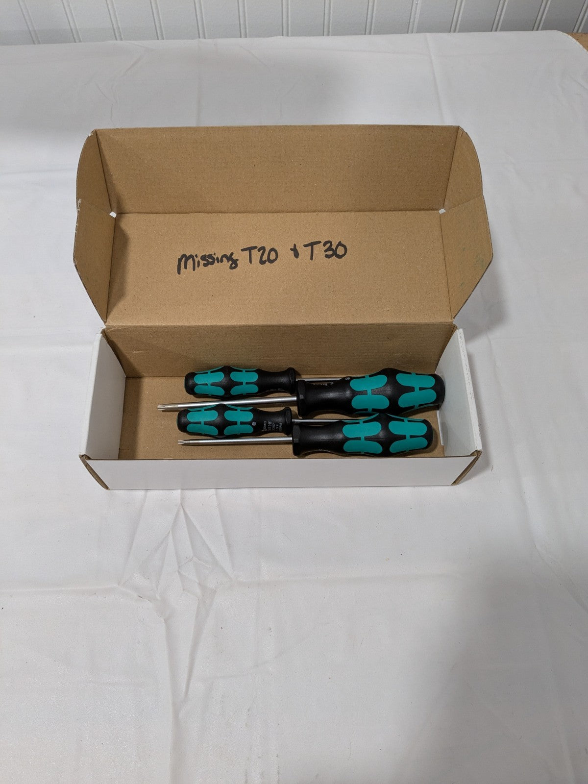 WERA 4 Piece T8 to T25 Torx Driver Set 05345221001 MISSING T20 & T30