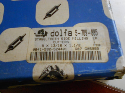 Dolfa  8" x 13/16" x 1-1/2" HSS 28T Stag Tooth Side Milling Cutter 5-709-885