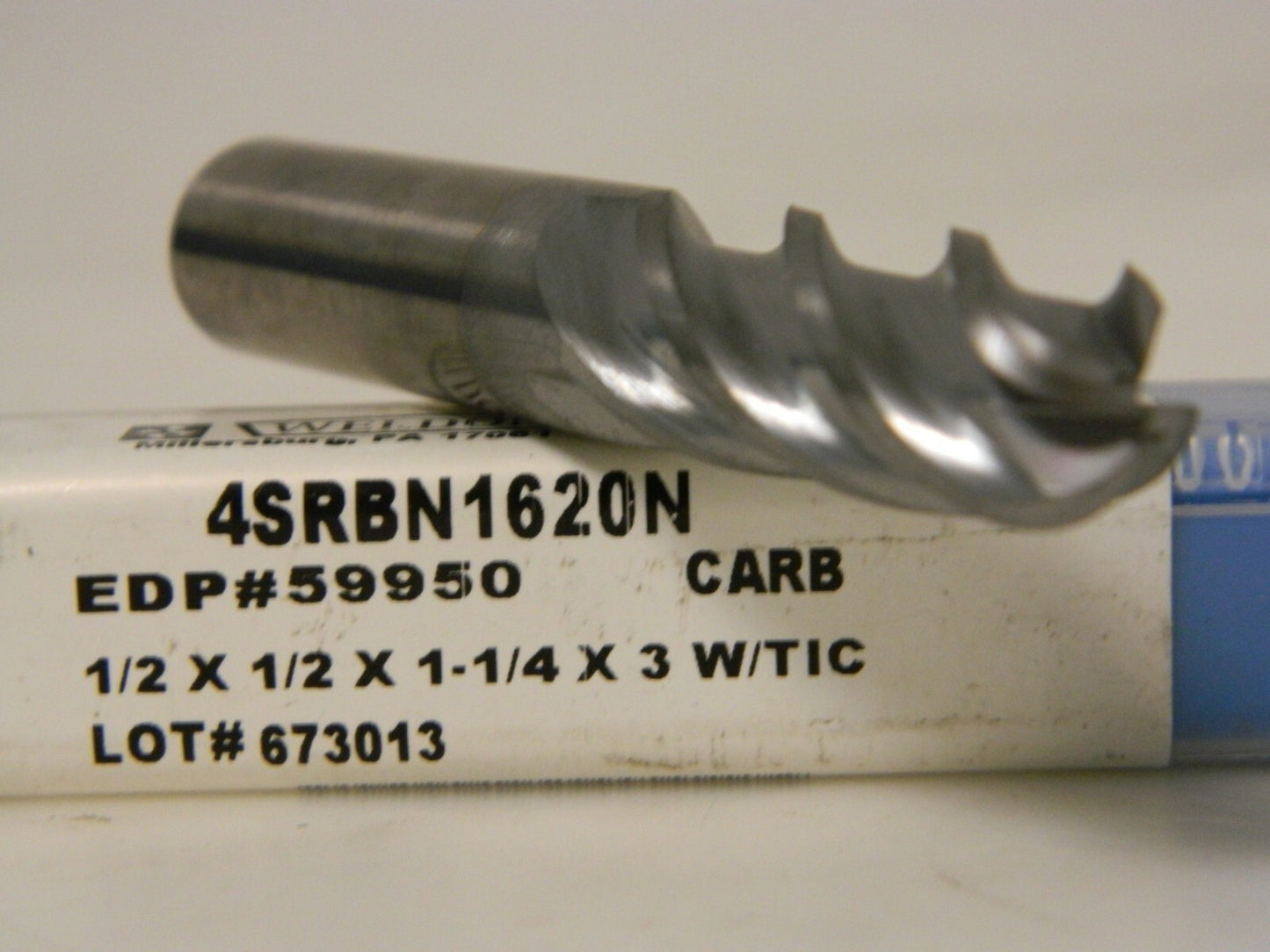 WELDON End Mill 1/2 X 1/2 X 1-1/4 X 3 W/TICN 4SRBN1620N