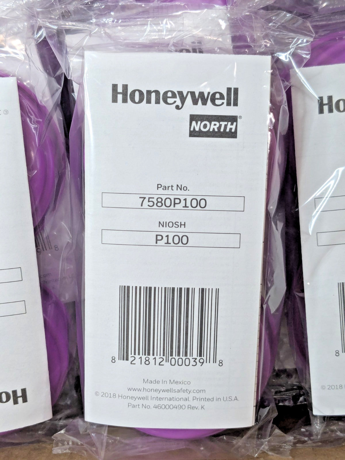 Honeywell North P100 Particulate Filter Full Case (72 Pair) 7580P100
