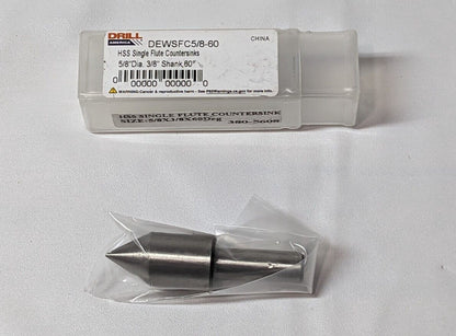 Drill AmericaCountersink 5/8-60 HSS Single Flute DEWSFC5/8-60