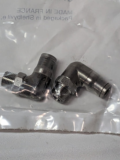 Legris Stainless Push-To-Connect Fittings 1/8 NPT To 6mm Tubing Qty 2 38890611