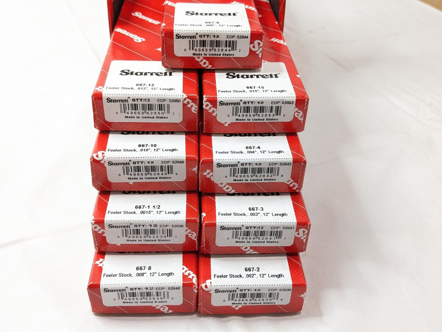 STARRETT  108 Piece Parallel Feeler Gage Set 0.0015 to 0.015" Thick S667D