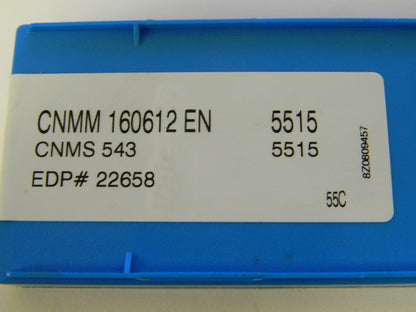 Valenite Cnmm 160612 en 5515 Cnms 543 22658 Carbide Inserts, Qty. 10