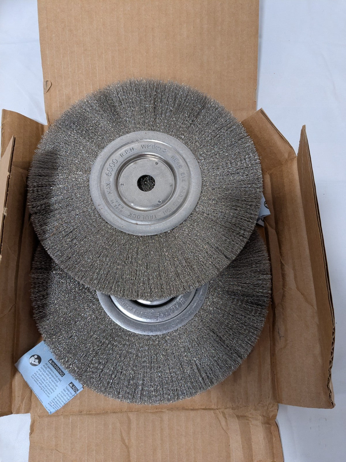Weiler Wheel Brush: 8" Wheel Dia, 1/2" Face Width, 0.0060" Wire D