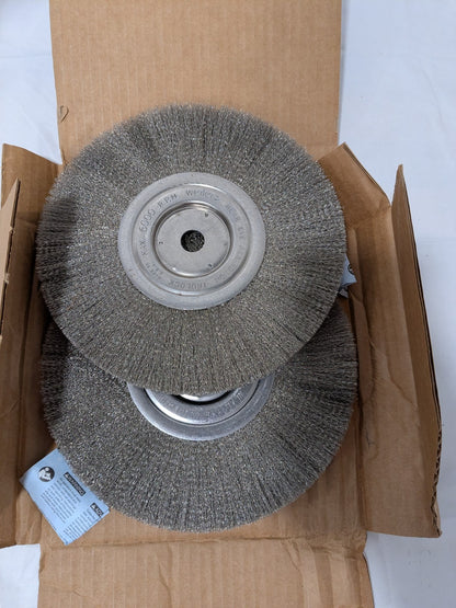 Weiler Wheel Brush: 8" Wheel Dia, 1/2" Face Width, 0.0060" Wire D