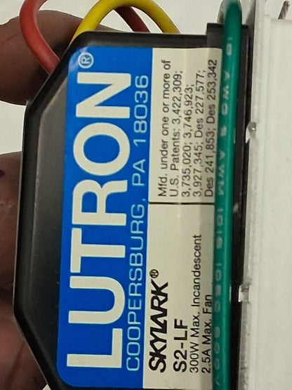 Lutron Skylark Dual Dimmer Switch & Fully Variable Fan Control S2-LF-WH