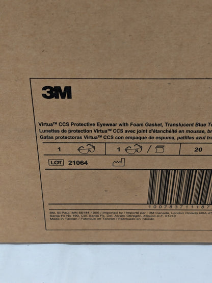 (20) 3M Safety Glasses, Anti-Fog Scratch-Resistant Polycarbonate 7000128259