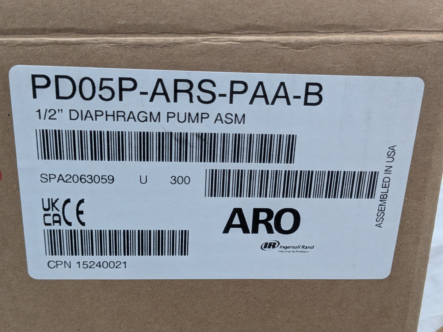 ARO/Ingersoll-Rand Air 1/2" Diaphragm Pump Polypropylene Housing PD05P-ARS-PAA-B