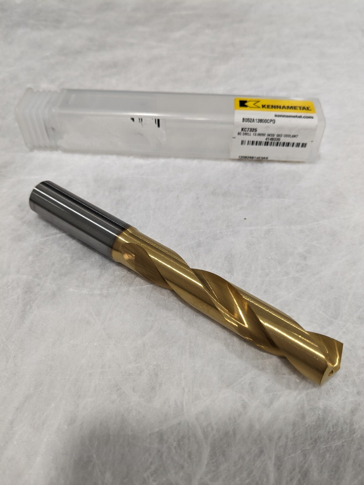 KENNAMETAL Jobber Drill: 13.80 mm Dia, 140 deg Point, Solid Carbide 4149335