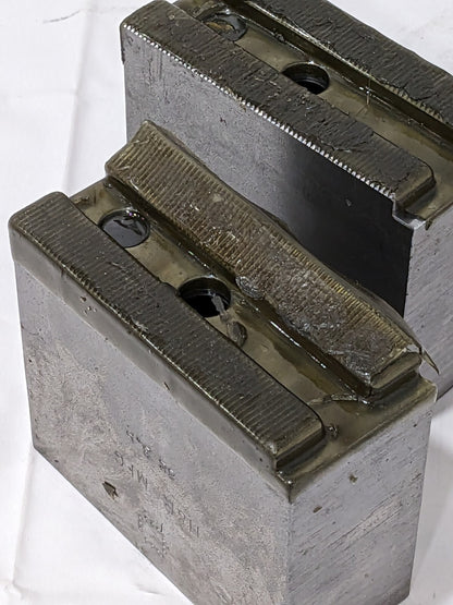 H & R Mfg Square Soft Lathe Chuck Jaw 1.5mm x 60° Serrated Qty 2 HR-82-3.5