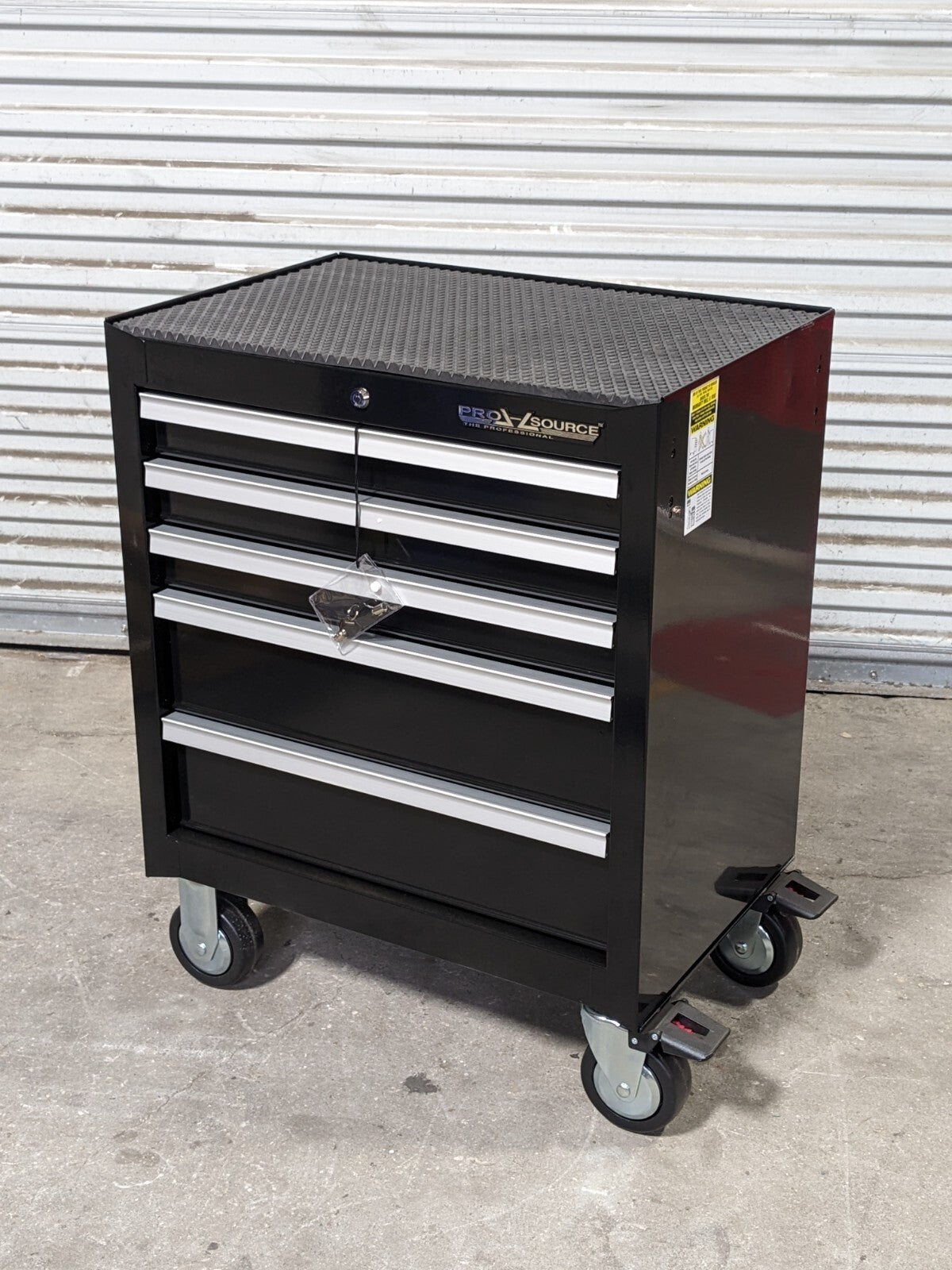 Pro Source 5 Drawer Tool Box Roller Cabinet 33 x 26 x 18 Steel Black