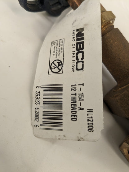 NIBCO Gate Valve: Rising Stem, 1/2" Pipe, Threaded, Bronze NL1Z006