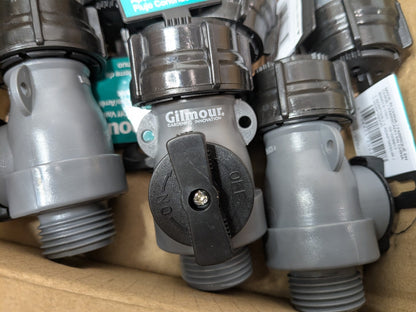 6 PACK GILMOUR Full Flo Plastic Single Outlet Shut-Off Valves 800014-1001