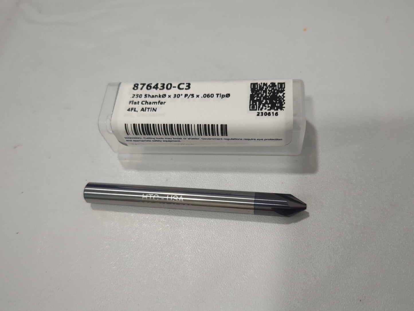 HARVEY TOOL Chamfer Mill: 1/4" Dia 4 Fl Solid Carbide 876430-C3