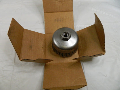 Cup Brush: 4 Dia, 0.023 Wire Dia, Stainless Steel, Knotted BD-B10374