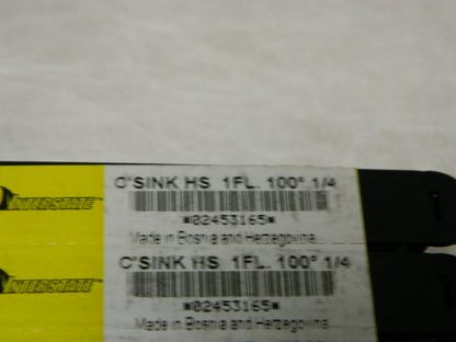 Interstate High Speed Steel Countersink 1/4" 100° Angle 1FL QTY 5 02453165