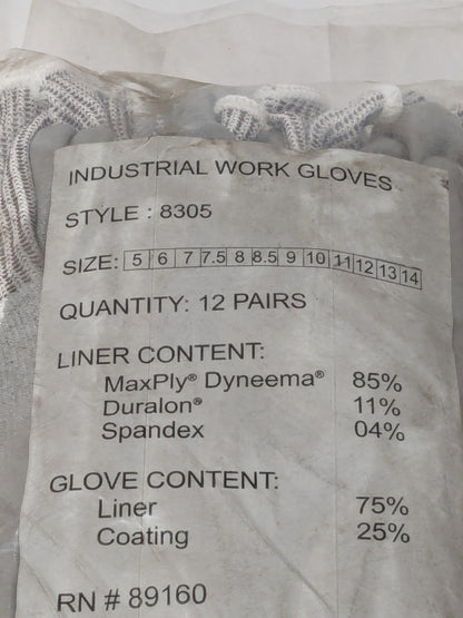 Terminator MaxPly Palm Coated Glove - Size 11 Pack of 12 8305-11
